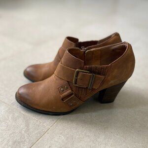 indigo by Clarks 100% Genuine Leather Brown Heels Ankle Boots